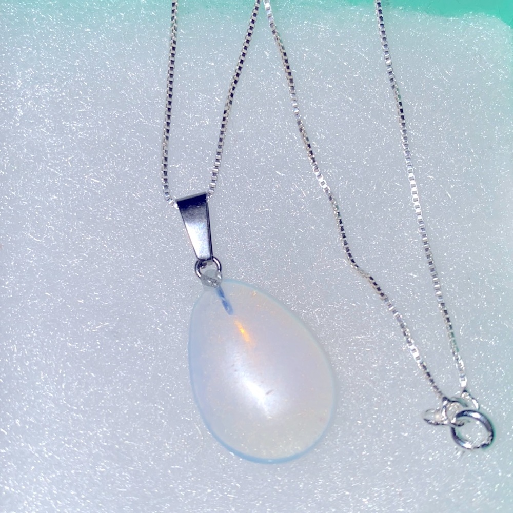 Boho Clear Quartz Sterling Silver 18” Necklace…